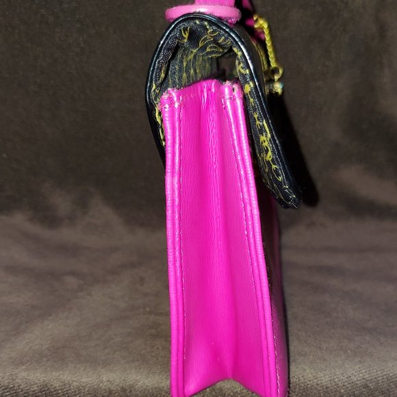 JUICY COUTURE HOT PINK AND BLACK PATENT HANDBAG / CLUTCH - LIKE NEW! - Picture 4 of 9